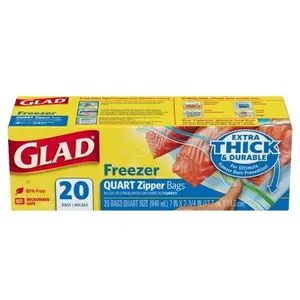S C JOHNSON WAX 57035 Glad Reclosable Storage Bag - Quart pack of 20