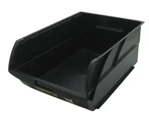 Stanley 056500L Number-5 10 in. Stackable Storage Bin, Black