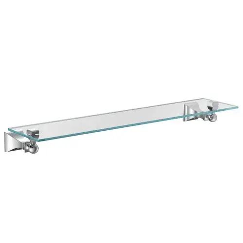Retreat Glass Vanity Shelf Bright Chrome Finish Retreat Glass Vanity Shelf Bright Chrome Finish