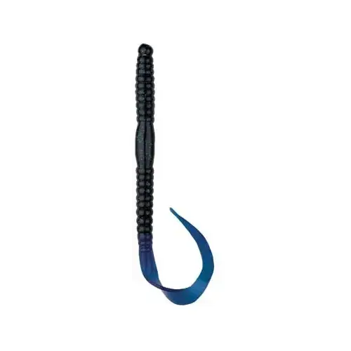 Fishing Worm Lure Freshwater 7.5" Junebug/Blue Fishing Worm Lure Freshwater 7.5" Junebug/Blue
