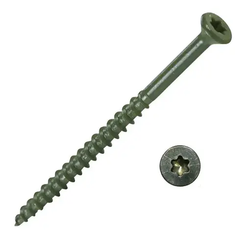 Screw - Exterior 2-1/2" 9-Gauge Star-T25 Buglehead Course-Thread Epoxy Coated Green 25-lbs Screw - Exterior 2-1/2" 9-Gauge Star-T25 Buglehead Course-Thread Epoxy Coated Green 25-lbs