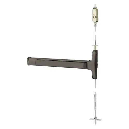 Concealed Vertical Rod Exit Device Oxidized Satin Bronze Relieved Clear Coated Concealed Vertical Rod Exit Device Oxidized Satin Bronze Relieved Clear Coated