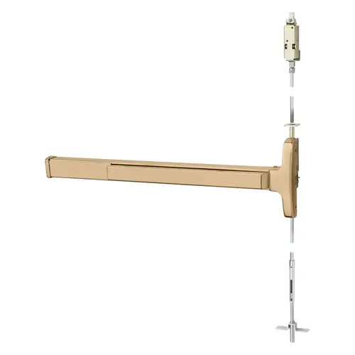 Concealed Vertical Rod Exit Device Bright Bronze Clear Coated Concealed Vertical Rod Exit Device Bright Bronze Clear Coated