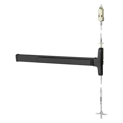 Concealed Vertical Rod Exit Device Dark Oxidized Statuary Bronze Clear Coated Concealed Vertical Rod Exit Device Dark Oxidized Statuary Bronze Clear Coated