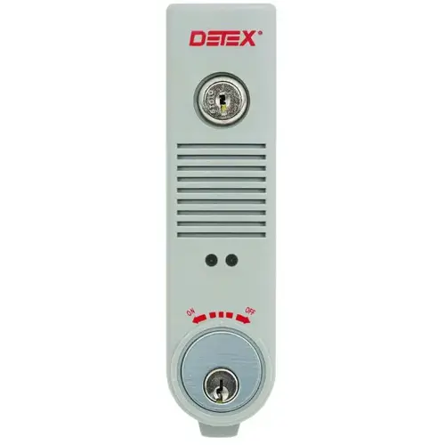 Surface Mount Battery Powered 100DB Door Prop Alarm with Internal Magnetic Door Contacts and Gray Box Gray Finish
