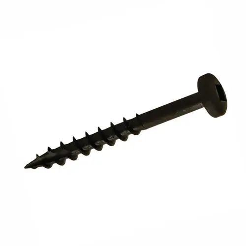 Zip-R Screw, Pan Head, #2 Square Drive 8 mm 1 1/4" #8 4 mm #8 x 1 1/4", Partial Thread, Black Oxide black, Burnished