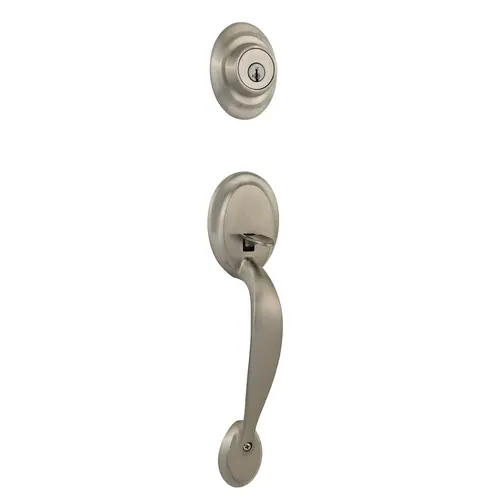 Exterior Kingsway Double Cylinder Handleset with Smart Key Satin Nickel Finish Exterior Kingsway Double Cylinder Handleset with Smart Key Satin Nickel Finish