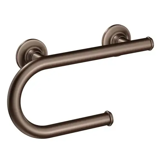 8" Grab Bar with Paper Holder Old World Bronze Finish 8" Grab Bar with Paper Holder Old World Bronze Finish