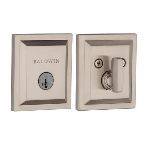 1-Cyl Low Profile Square Deadbolt - Satin Nickel 1-Cyl Low Profile Square Deadbolt - Satin Nickel