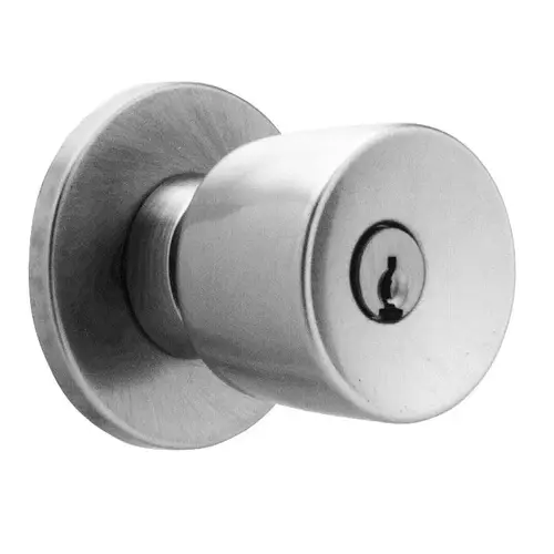 Grade 1 Elite Asylum Door Knob Set with Small Format Interchangeable Core from the X Collection Satin Chrome Grade 1 Elite Asylum Door Knob Set with Small Format Interchangeable Core from the X Collection Satin Chrome