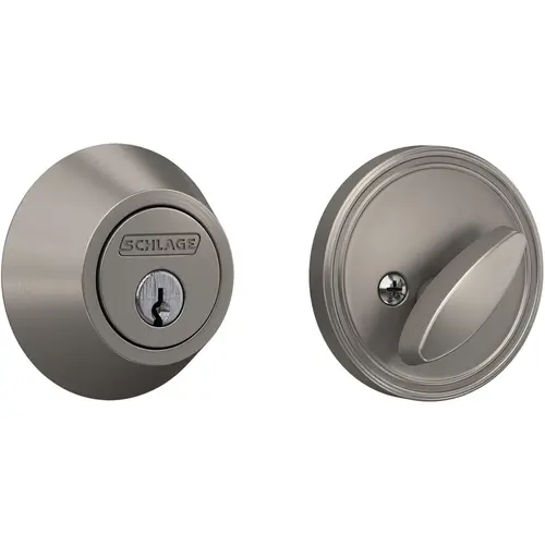 Fire Rated Single Cylinder Deadbolt with C Keyway, Adjustable Latch and Radius Strike Satin Nickel Finish Fire Rated Single Cylinder Deadbolt with C Keyway, Adjustable Latch and Radius Strike Satin Nickel Finish