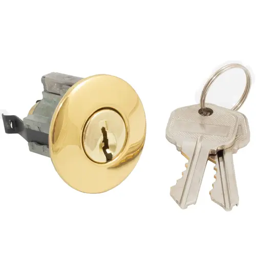 Cylinder Assembly for Highland and Tulip Knobs, KW Keyway, Polished Brass Cylinder Assembly for Highland and Tulip Knobs, KW Keyway, Polished Brass