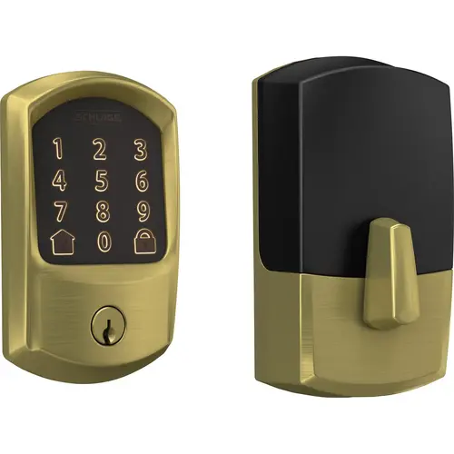 Greenwich Encode Smart Wifi Deadbolt with 12351 Latch and 10116 Strike Satin Brass Finish Greenwich Encode Smart Wifi Deadbolt with 12351 Latch and 10116 Strike Satin Brass Finish