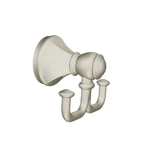 Vestige Double Robe Hook Brushed Nickel Finish Vestige Double Robe Hook Brushed Nickel Finish