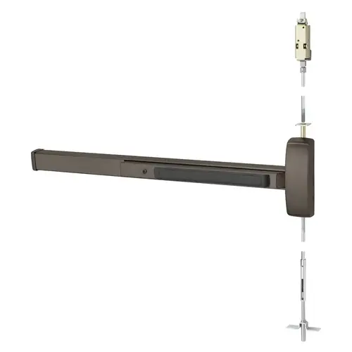 Concealed Vertical Rod Exit Device Dark Oxidized Satin Bronze Oil Rubbed Concealed Vertical Rod Exit Device Dark Oxidized Satin Bronze Oil Rubbed