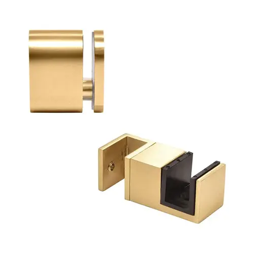 Satin Brass Replacement 90 Degree Accessory Kit & Bottom Guide for Tofino Sliding Shower Door System Satin Brass Replacement 90 Degree Accessory Kit & Bottom Guide for Tofino Sliding Shower Door System