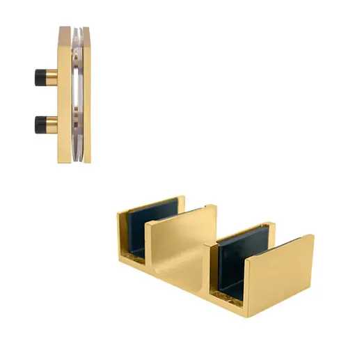 Satin Brass Replacement 90 Degree Accessory Kit & Bottom Guide for Brixen Sliding Shower Door System