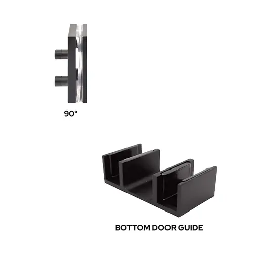 Matte Black Replacement 90 Degree Accessory Kit & Bottom Guide for Brixen Sliding Shower Door System Matte Black Replacement 90 Degree Accessory Kit & Bottom Guide for Brixen Sliding Shower Door System