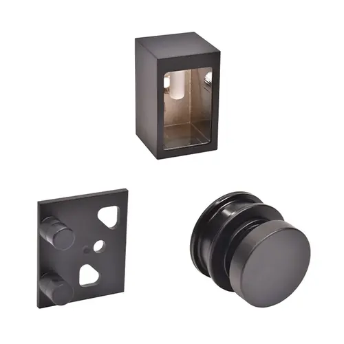 Matte Black Replacement Rollers, Wall Bracket & Stopper for Brixen Sliding Shower Door System