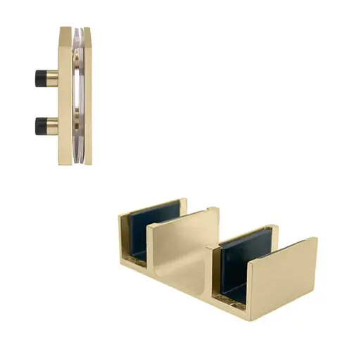 Brushed Bronze Replacement 90 Degree Accessory Kit & Bottom Guide for Brixen Sliding Shower Door System