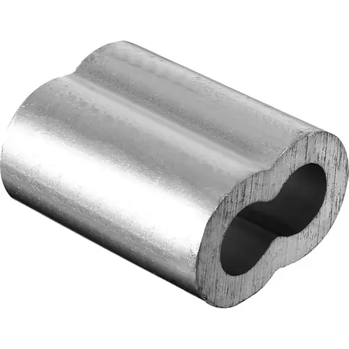 Cable Sleeve, 3/32 in Dia Cable, Aluminum Cable Sleeve, 3/32 in Dia Cable, Aluminum