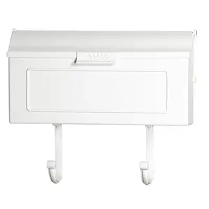 PRO-DF AL360B Standard Mailbox, 500 cu-in, Aluminum, Powder-Coated, White, 16 in W, 4 in D, 13 in H