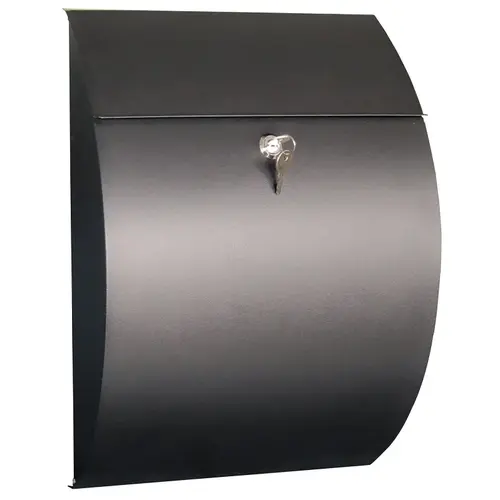 Large Lockable Mailbox, 1200 cu-in, Metal, Powder-Coated, Black, 13-1/4 in W, 5-1/4 in D, 18 in H Large Lockable Mailbox, 1200 cu-in, Metal, Powder-Coated, Black, 13-1/4 in W, 5-1/4 in D, 18 in H