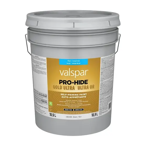 Interior Self-Priming Paint, Flat, Black, 5 gal, 37 sq-m Coverage Area Interior Self-Priming Paint, Flat, Black, 5 gal, 37 sq-m Coverage Area