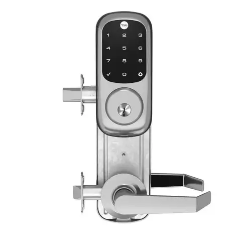 Yale Real Living Assure Lock Touchscreen Valdosta Interconnected Lockset and Deadbolt with Z-Wave Satin Nickel Finish