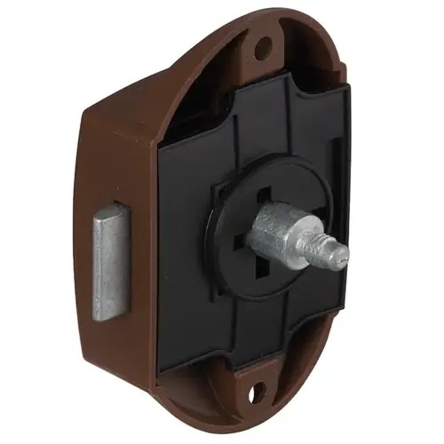 Push-Lock, Can Be Operated From One Side, Plastic Material, 25.00 mm Backset, Brown Finish Push-Lock, Can Be Operated From One Side, Plastic Material, 25.00 mm Backset, Brown Finish