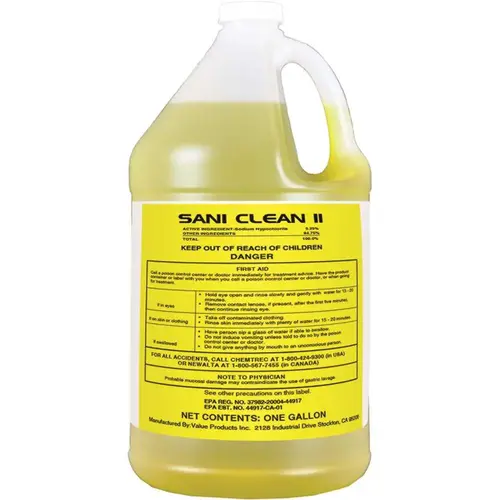 Sani Clean II 5.25% Chlorine Bleach Low Temp Dishwasher 1 G - pack of 4 Sani Clean II 5.25% Chlorine Bleach Low Temp Dishwasher 1 G - pack of 4