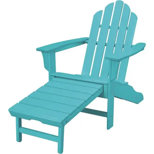Verde Adirondack Chair With Attached Ottoman In Aruba Blue Verde Adirondack Chair With Attached Ottoman In Aruba Blue