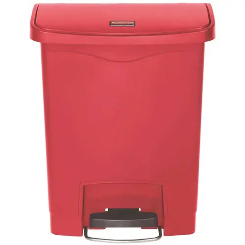 Slim Jim Step-On 8 Gal. Red Plastic Front Step Trash Can Slim Jim Step-On 8 Gal. Red Plastic Front Step Trash Can