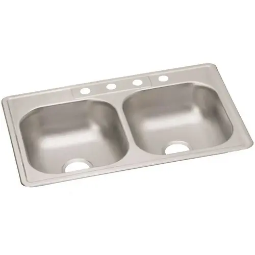 Dayton Stainless Steel 33"x 22" X 6-9/16" 4-Hole Single Bowl Drop-In Sink Dayton Stainless Steel 33"x 22" X 6-9/16" 4-Hole Single Bowl Drop-In Sink