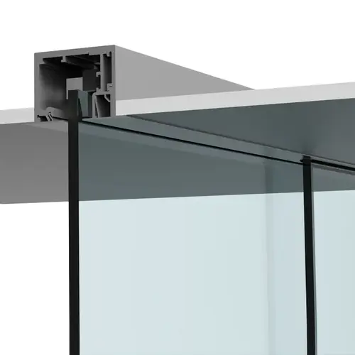 690 Series Satin Anodized Drop Ceiling Mount Sliding Door with Fixed Panel Kit 690 Series Satin Anodized Drop Ceiling Mount Sliding Door with Fixed Panel Kit