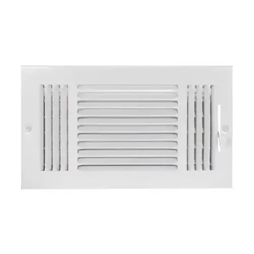3-WAY SIDEWALL/CEILING REGISTR 61615 WHITE 12"X6" STEEL 3-WAY SIDEWALL/CEILING REGISTR 61615 WHITE 12"X6" STEEL