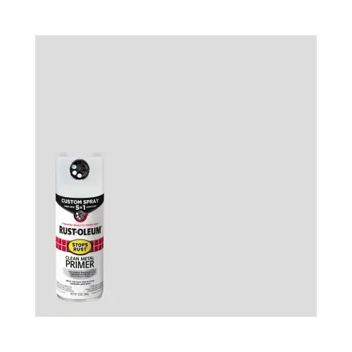 Stops Rust Custom Spray 5-in-1 Clean Metal Primer Aerosol, Flat White, 12 oz.