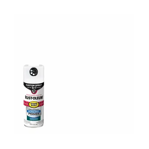 Stops Rust Custom Spray 5-in-1 Universal Bonding Primer Aerosol, Flat White, 12 oz. Stops Rust Custom Spray 5-in-1 Universal Bonding Primer Aerosol, Flat White, 12 oz.