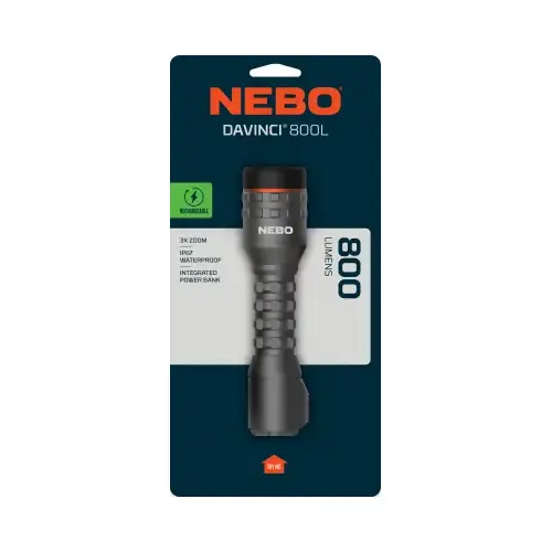 Rechargeable LED Flashlight, 4 Modes, 800 Lumen