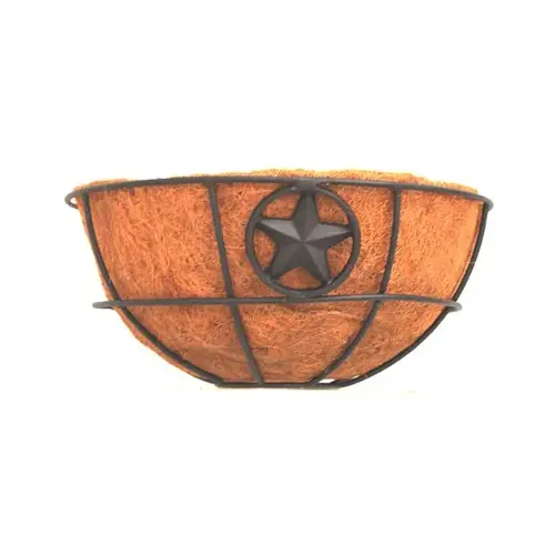 Lafayette 14 In. Steel Black Powder Coat Hanging Basket with Coco Liner Lafayette 14 In. Steel Black Powder Coat Hanging Basket with Coco Liner
