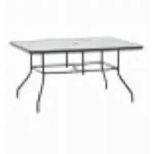 J&J GLOBAL LLC 203087 Sun-Ray Dining Table, Black Powder Coated Steel, Glass Top, 61 x 38 In.