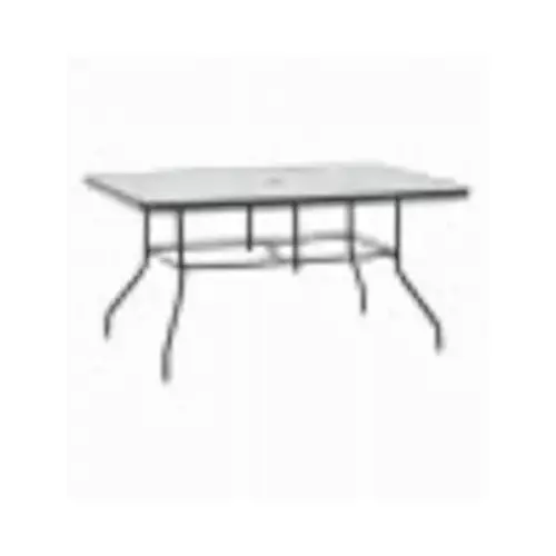 Sun-Ray Dining Table, Black Powder Coated Steel, Glass Top, 61 x 38 In. Sun-Ray Dining Table, Black Powder Coated Steel, Glass Top, 61 x 38 In.