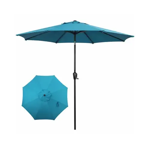 Patio Umbrella, Steel Frame, Teal, 9 Ft.