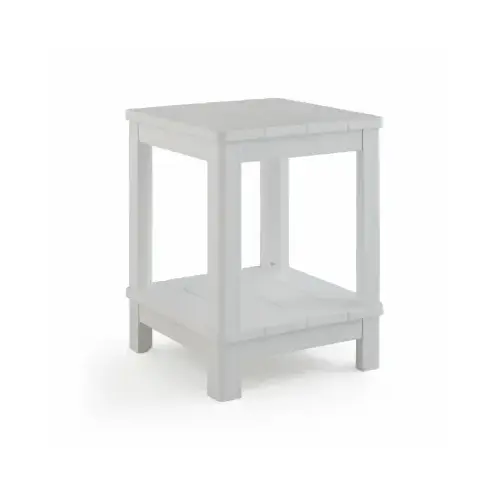 Side Table Deluxe White Square Resin Adirondack White Side Table Deluxe White Square Resin Adirondack White
