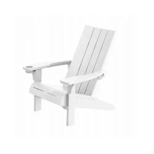 Keter Modern Adirondack Chair, Cup Holder, White Resin Keter Modern Adirondack Chair, Cup Holder, White Resin