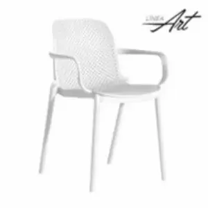 CMT COMMERCE LLC 9000008848 Art Berlin Arm Chair, White Plastic