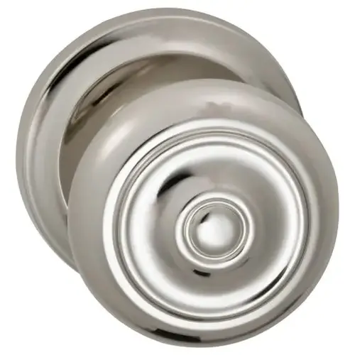 473 Knob with 2-5/8" Rose Privacy with 2-3/8" Backset, Full Lip Strike, 1-3/8" Doors Bright Nickel Finish 473 Knob with 2-5/8" Rose Privacy with 2-3/8" Backset, Full Lip Strike, 1-3/8" Doors Bright Nickel Finish