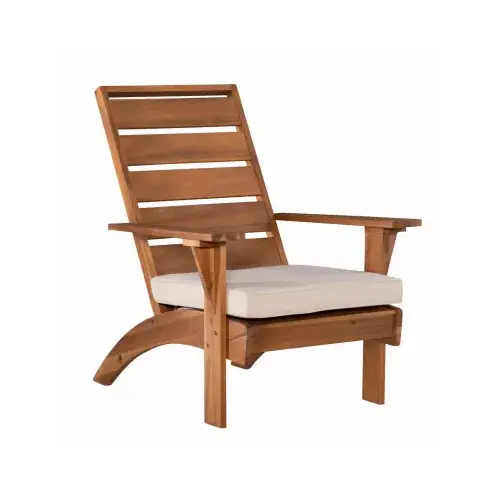 Nantucket Natural Wood Deck Chair, Beige Cushion Nantucket Natural Wood Deck Chair, Beige Cushion