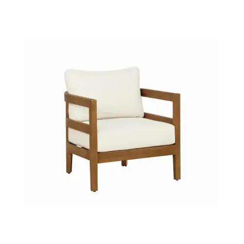 Cape May Wood Club Chair, Beige Cushions Cape May Wood Club Chair, Beige Cushions