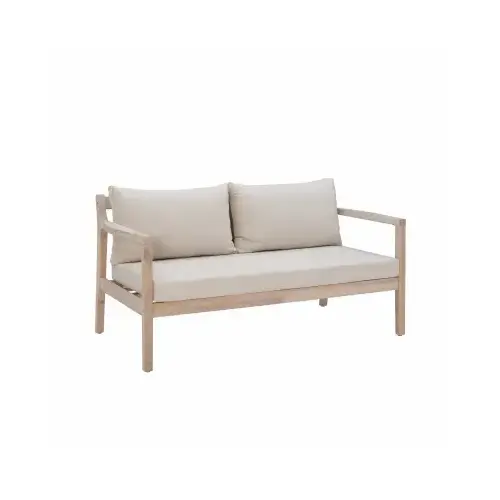 Svana 2-Seat Wood Sofa, Beige Cushions Svana 2-Seat Wood Sofa, Beige Cushions